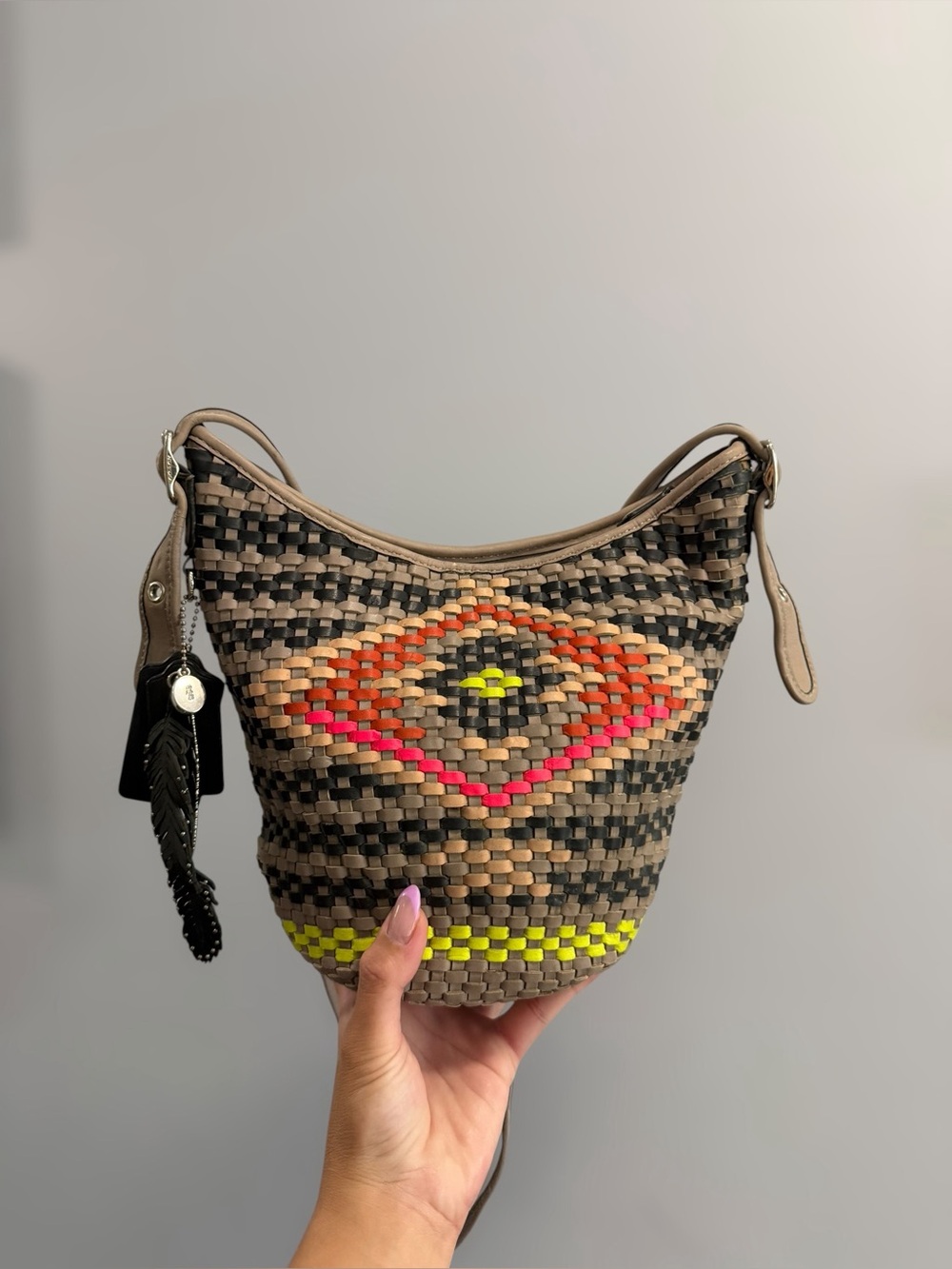 Coach Dreamweaver 35079 Mini Duffle Woven Leather Rare 2015 EUC